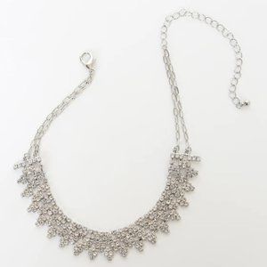 Luxe Silver Rhinestone Statement Choker Necklace
